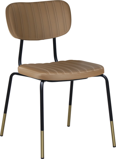 FL Tiramisu Vinyl Upholstered Black Frame Brass Tip Hospitality Function Chair