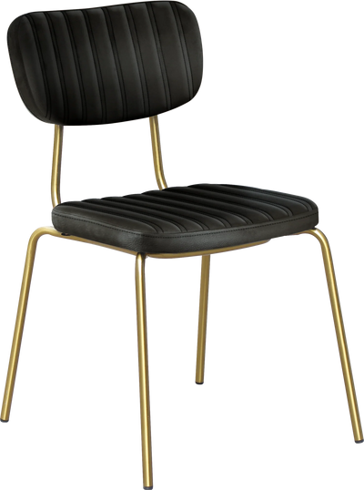 FL Tiramisu Vinyl Upholstered Brass Frame Hospitality Function Chair