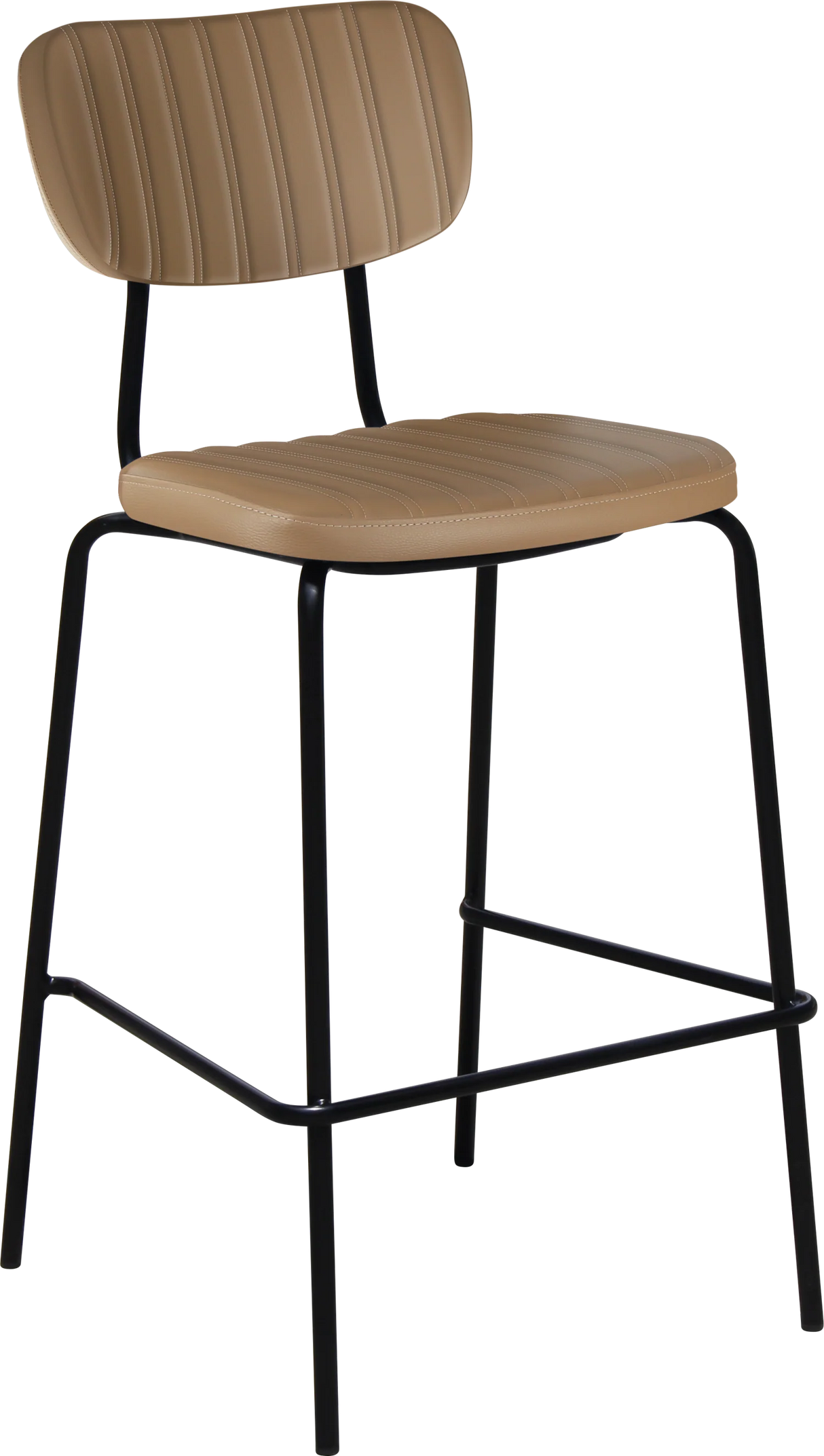 FL Tiramisu Vinyl Upholstered Black Metal Frame Hospitality Barstool