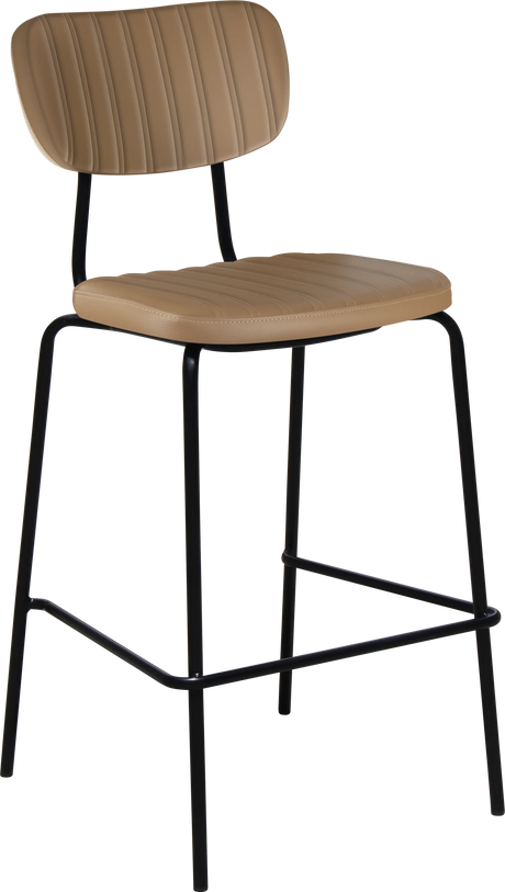 FL Tiramisu Vinyl Upholstered Black Metal Frame Hospitality Barstool