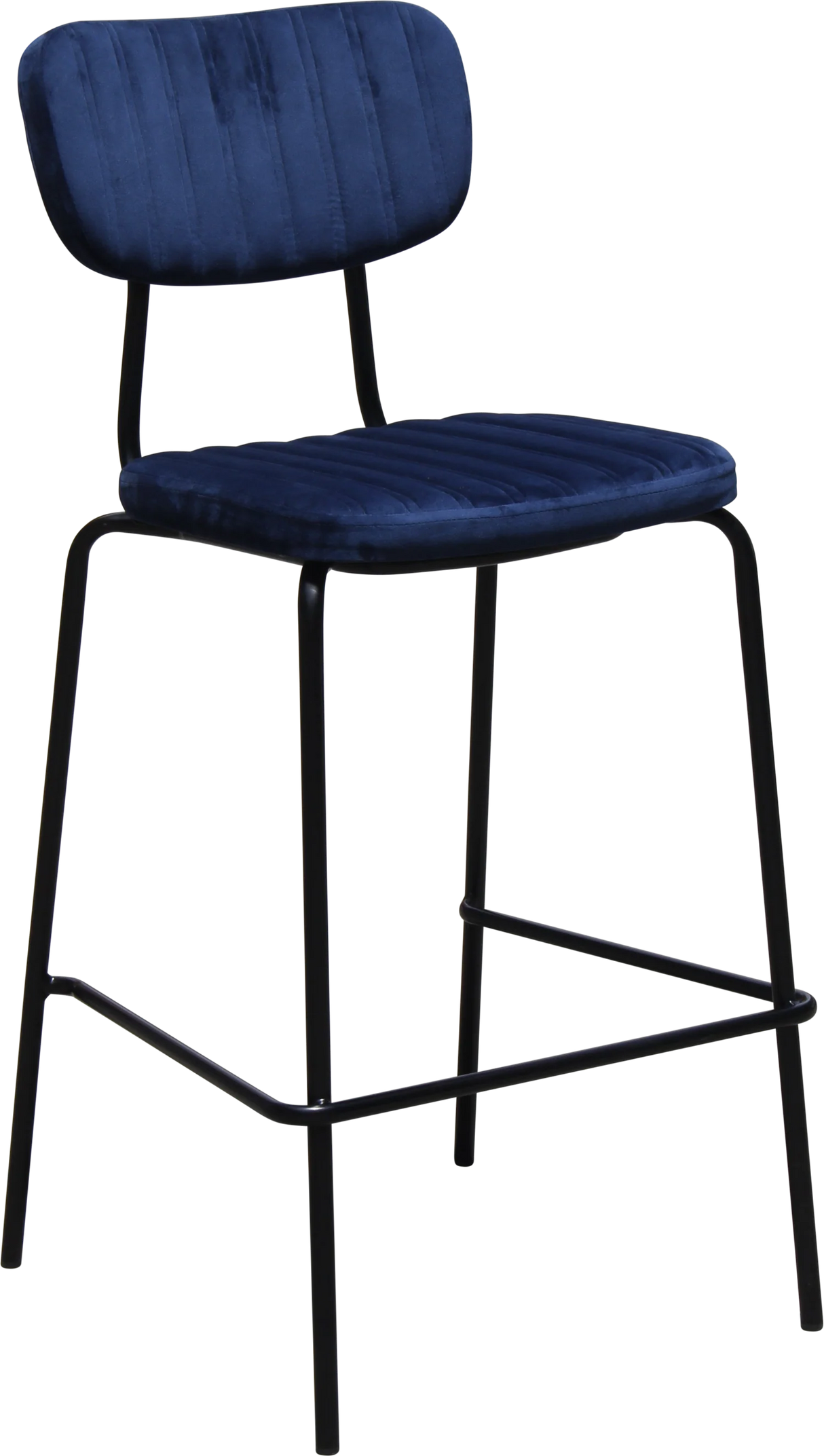 FL Tiramisu Velvet Upholstered Black Metal Frame Hospitality Barstool