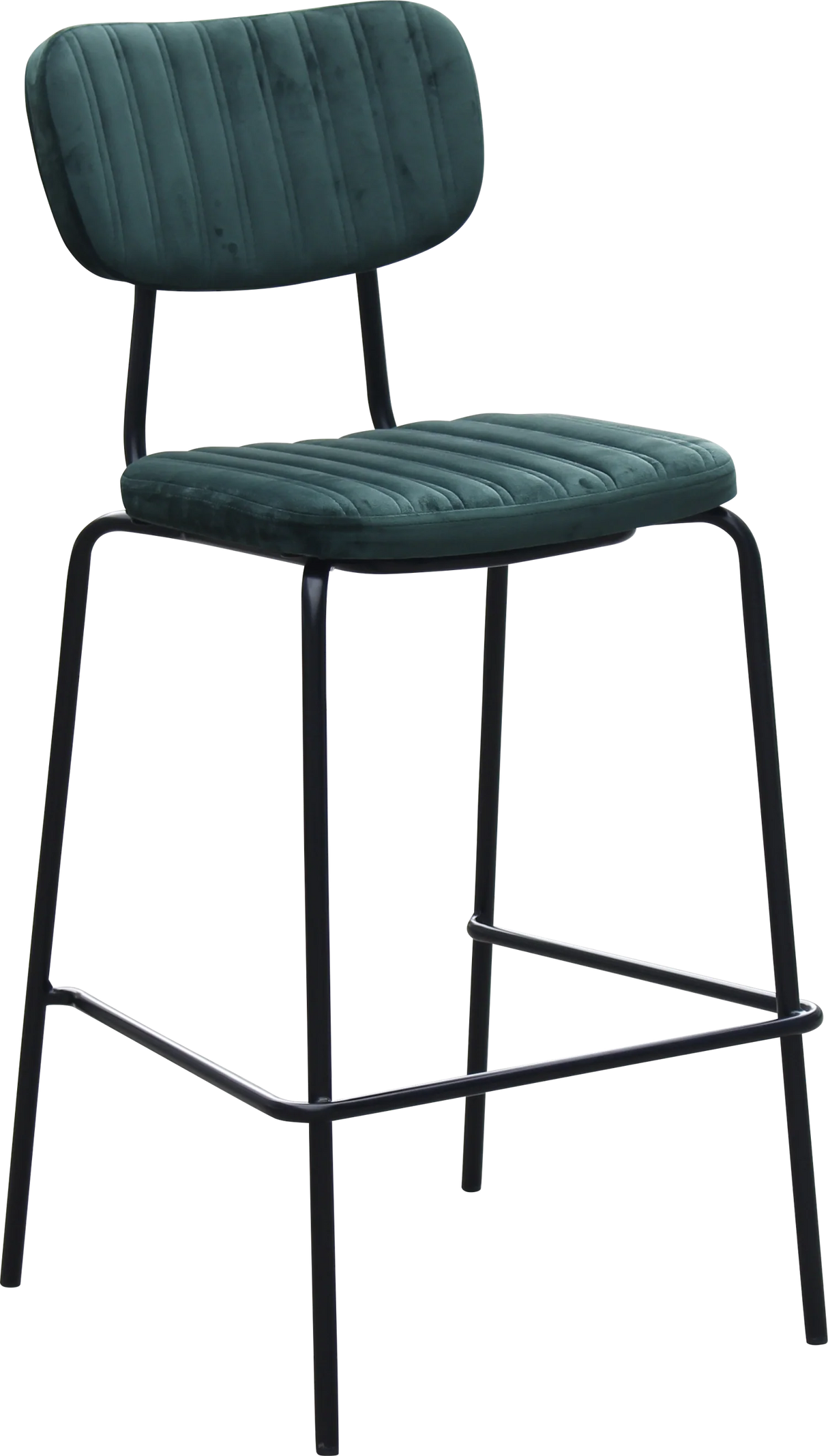 FL Tiramisu Velvet Upholstered Black Metal Frame Hospitality Barstool