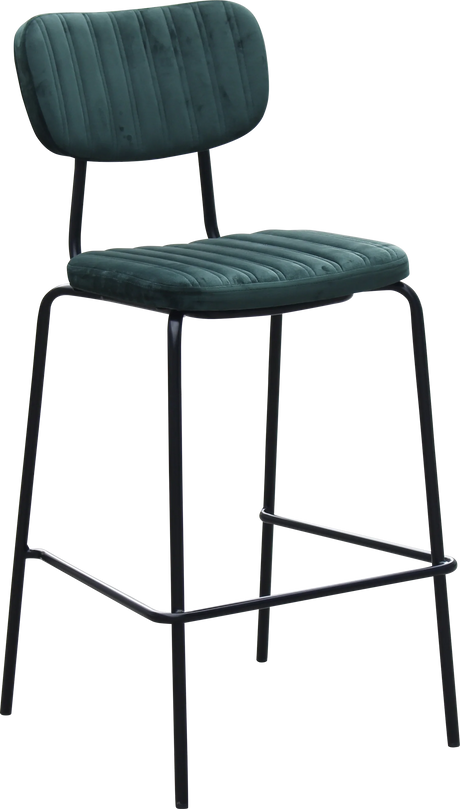 FL Tiramisu Velvet Upholstered Black Metal Frame Hospitality Barstool