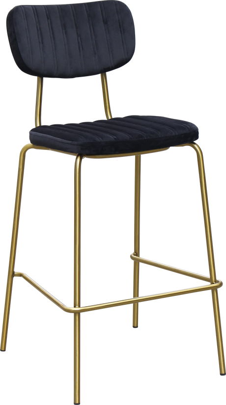 FL Tiramisu Velvet Upholstered Brass Frame Hospitality Barstool