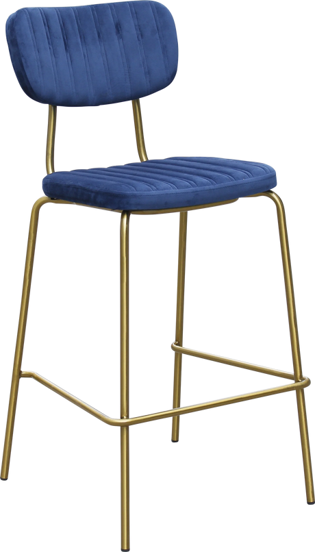 FL Tiramisu Velvet Upholstered Brass Frame Hospitality Barstool