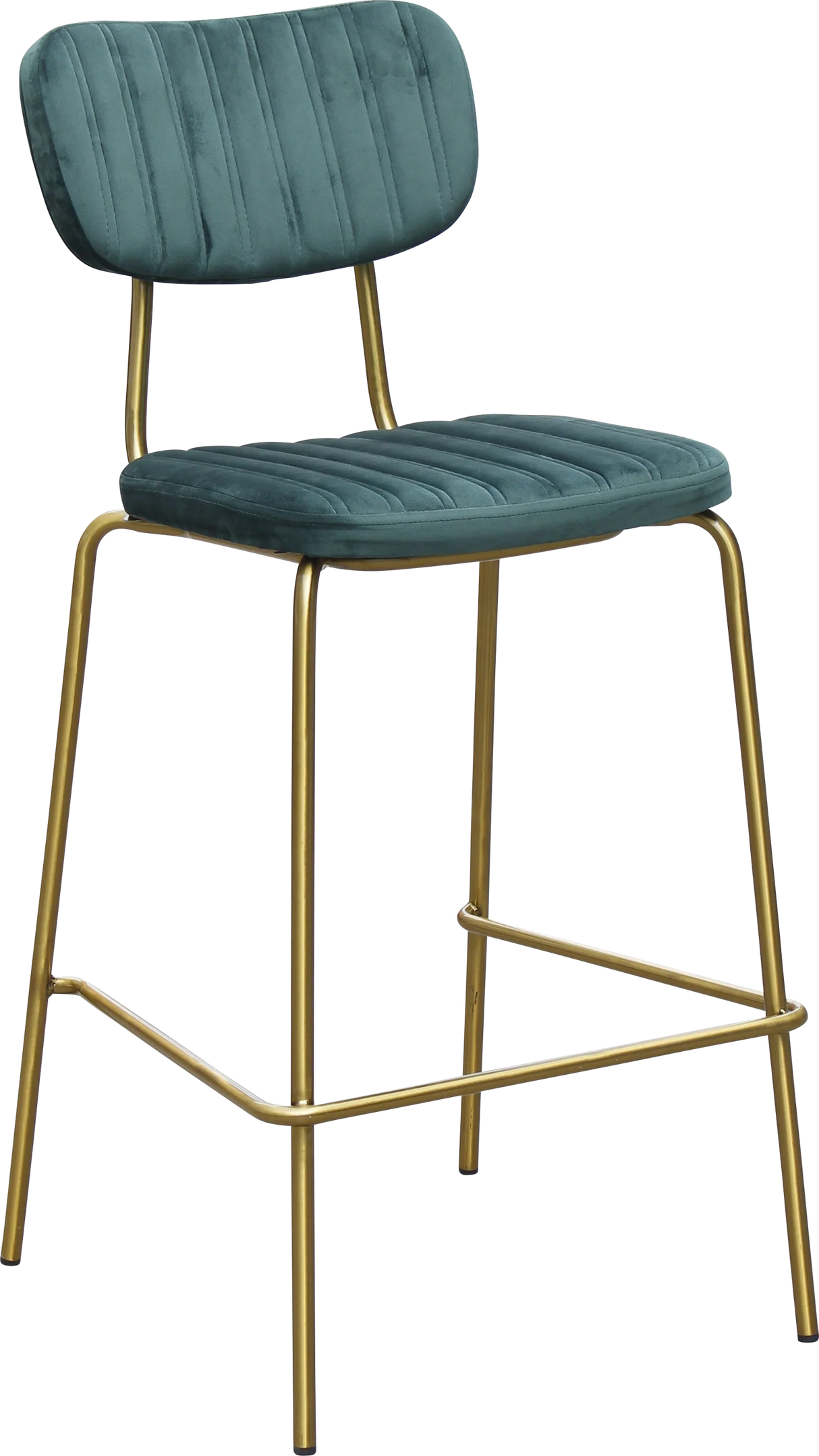 FL Tiramisu Velvet Upholstered Brass Frame Hospitality Barstool