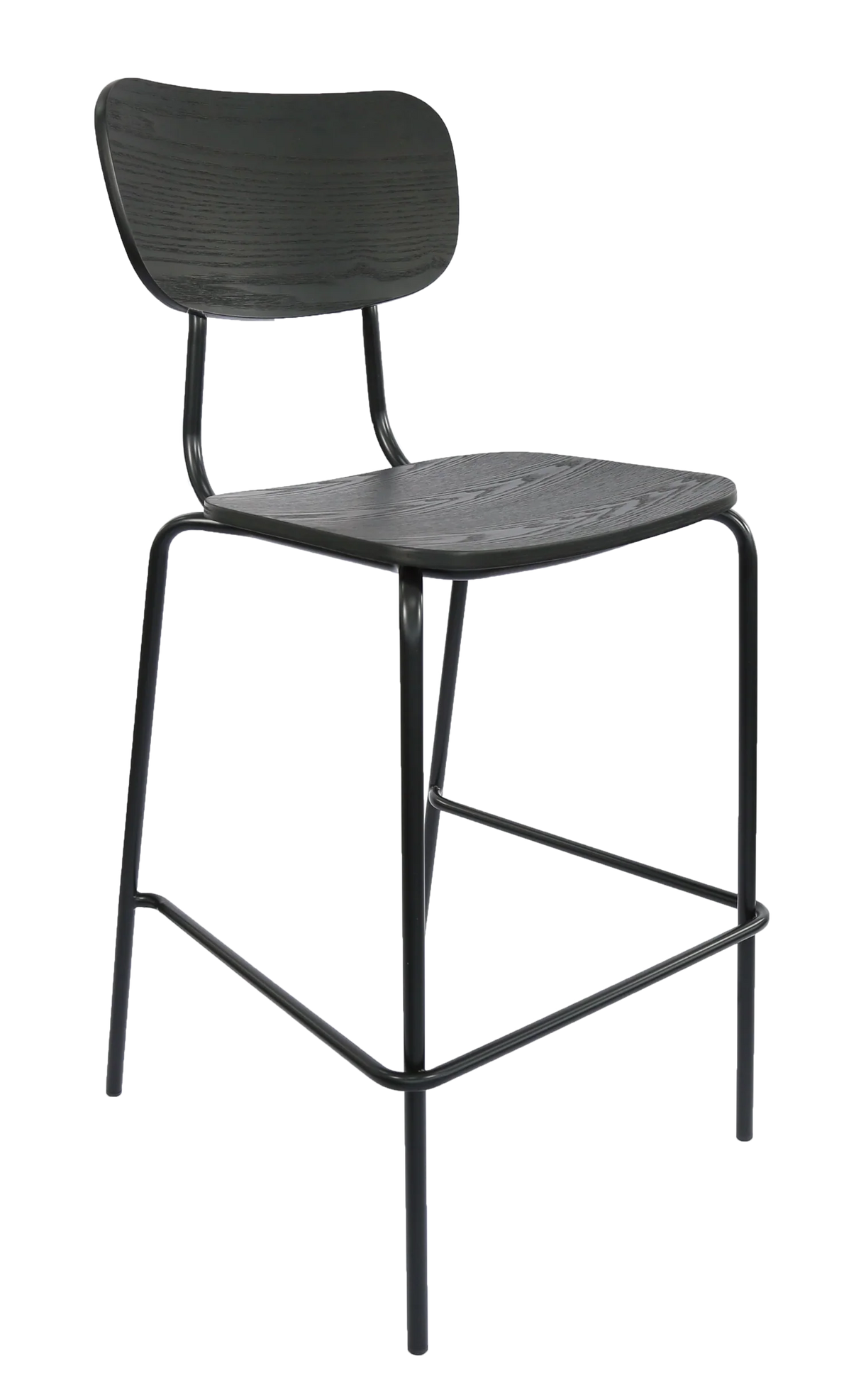 FL Tiramisu Plywood Black Metal Frame Hospitality Barstool