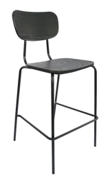 FL Tiramisu Plywood Black Metal Frame Hospitality Barstool