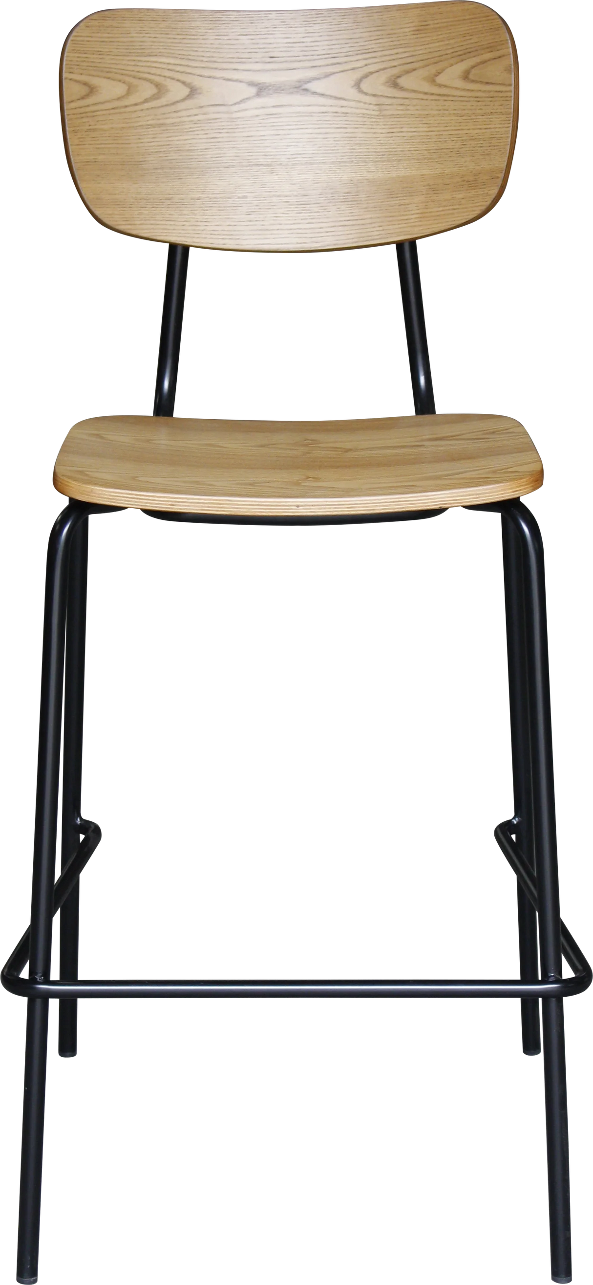 FL Tiramisu Plywood Black Metal Frame Hospitality Barstool