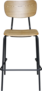 FL Tiramisu Plywood Black Metal Frame Hospitality Barstool