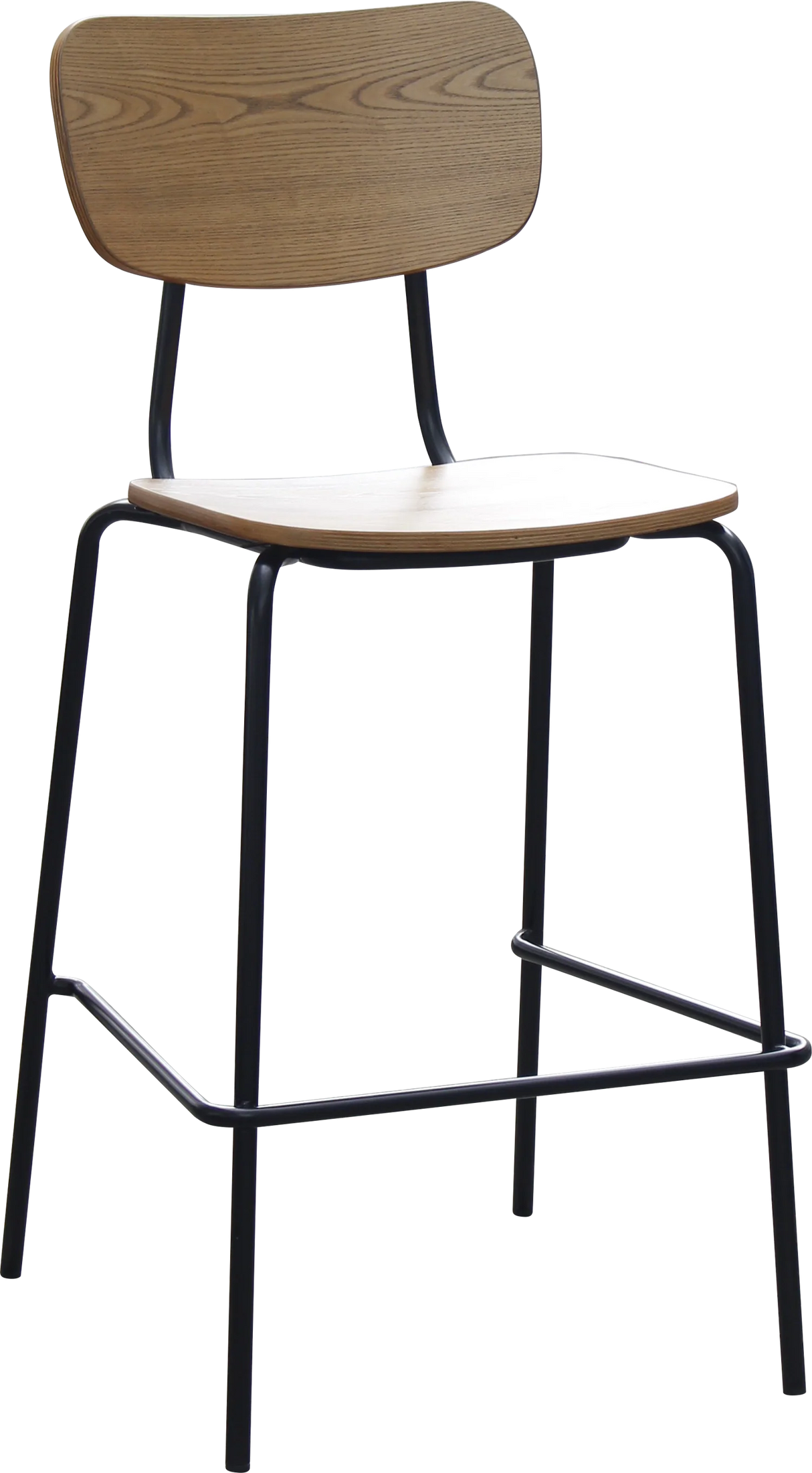 FL Tiramisu Plywood Black Metal Frame Hospitality Barstool