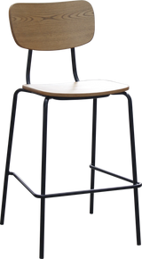 FL Tiramisu Plywood Black Metal Frame Hospitality Barstool