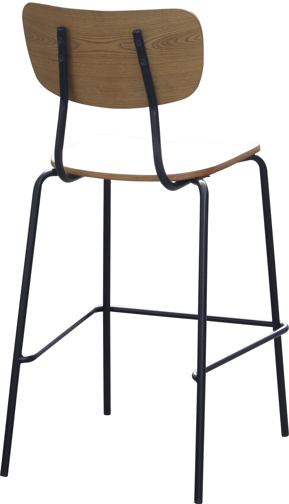 FL Tiramisu Plywood Black Metal Frame Hospitality Barstool
