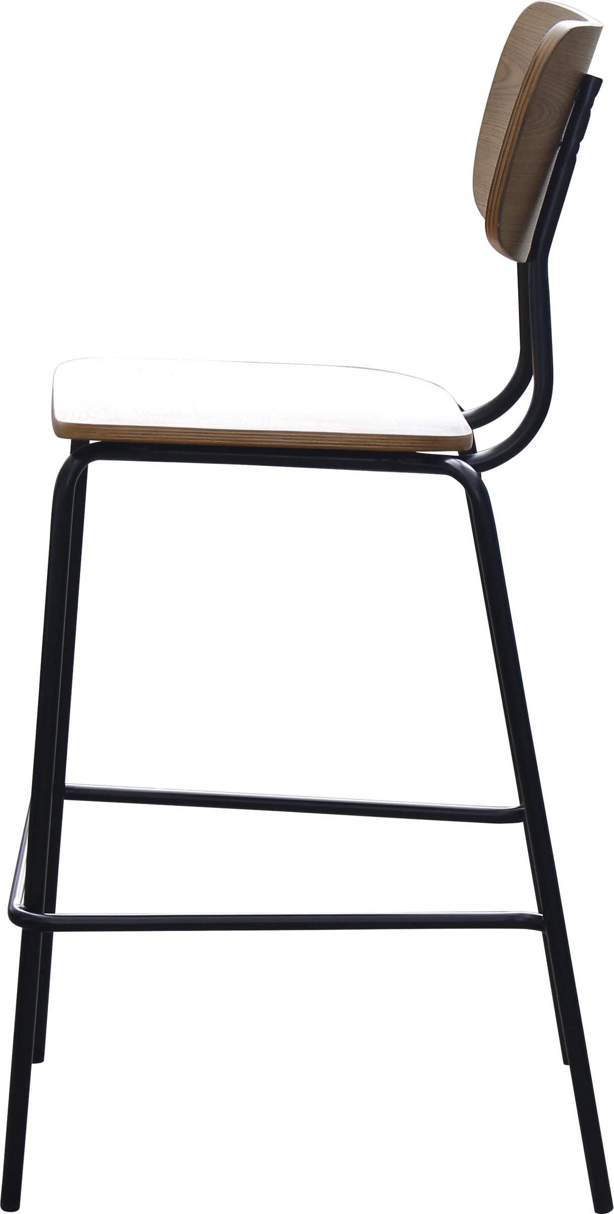 FL Tiramisu Plywood Black Metal Frame Hospitality Barstool