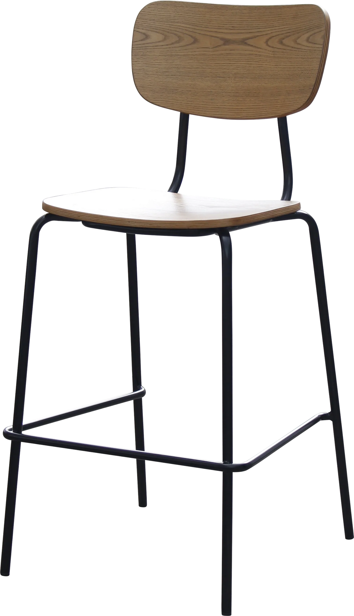 FL Tiramisu Plywood Black Metal Frame Hospitality Barstool