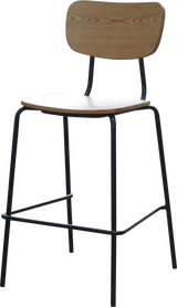 FL Tiramisu Plywood Black Metal Frame Hospitality Barstool