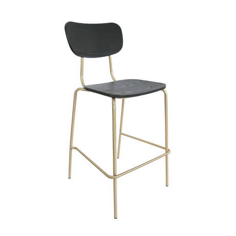 FL Tiramisu Plywood with Brass Frame Hospitality Barstool