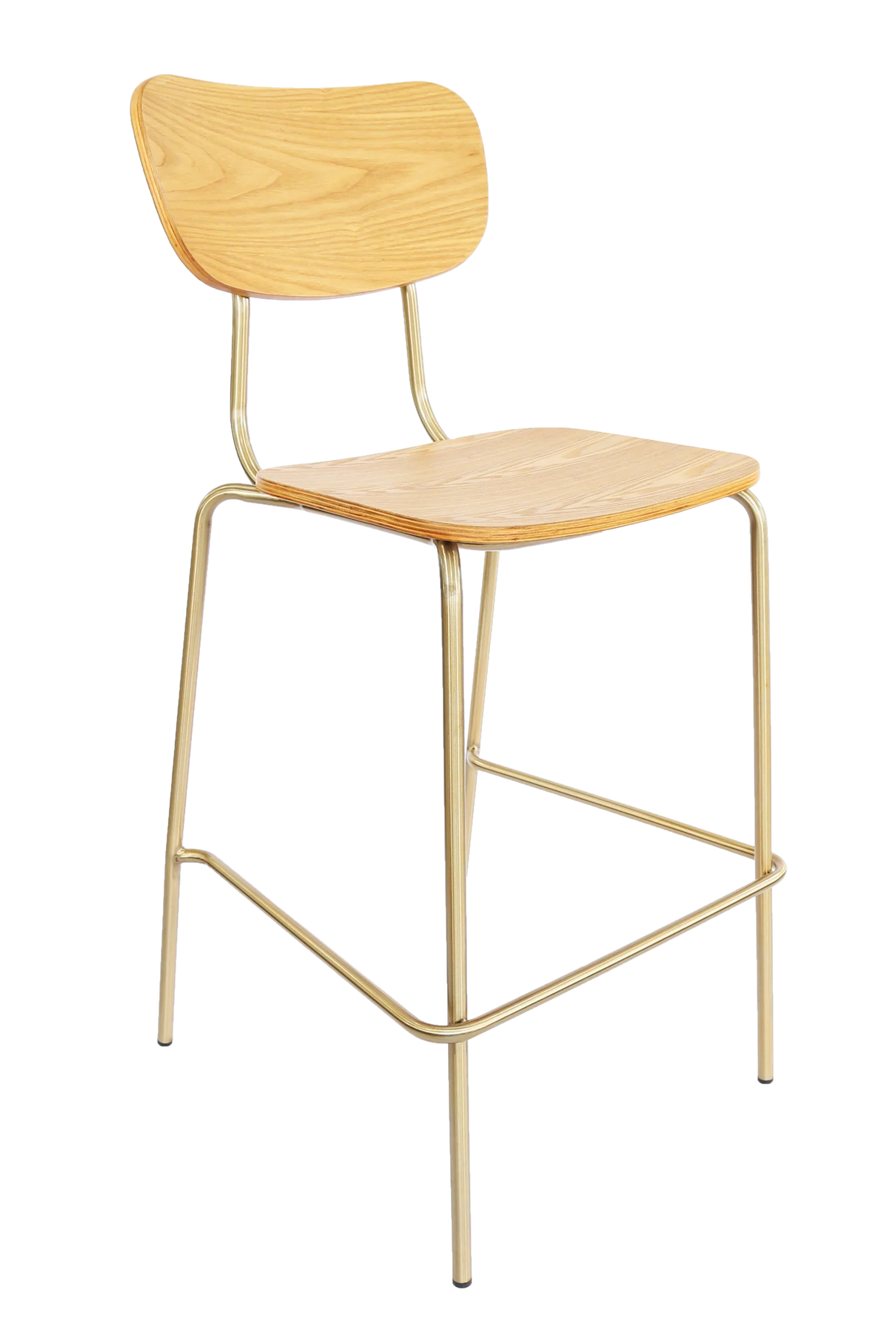 FL Tiramisu Plywood with Brass Frame Hospitality Barstool