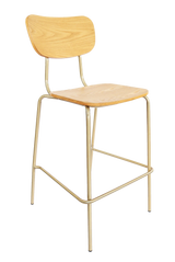 FL Tiramisu Plywood with Brass Frame Hospitality Barstool