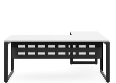 DD Forum Metal Leg Executive Desk with Return