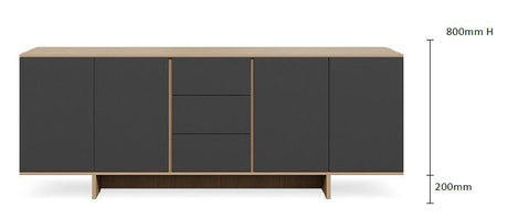 DD Guingamp 4 Door 3 Drawer Credenza Buffet