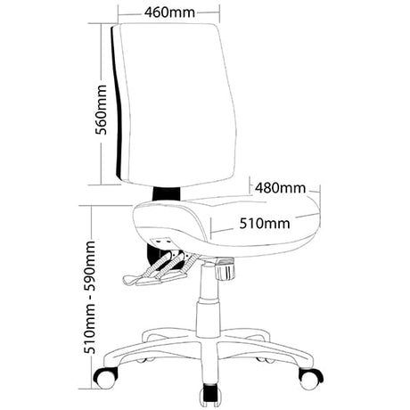 ST Galaxy Fabric Upholstered High Back Ergonomic Task Chair