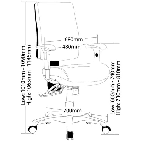 ST Galaxy Fabric High Back Ergonomic Task Chair with Arms