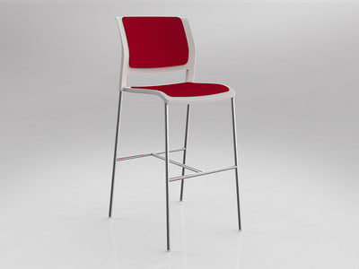 OL Game Fabric Upholstered Chrome Leg Barstool