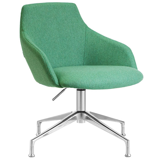 ST Gold Aluminium Base Fully Upholstered Breakout Chair