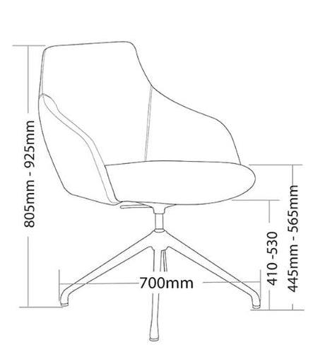 ST Gold Aluminium Base Fully Upholstered Breakout Chair