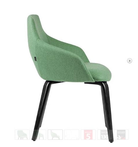 ST Gold Timber Legs Fabric Upholstered Breakout Chair- Black