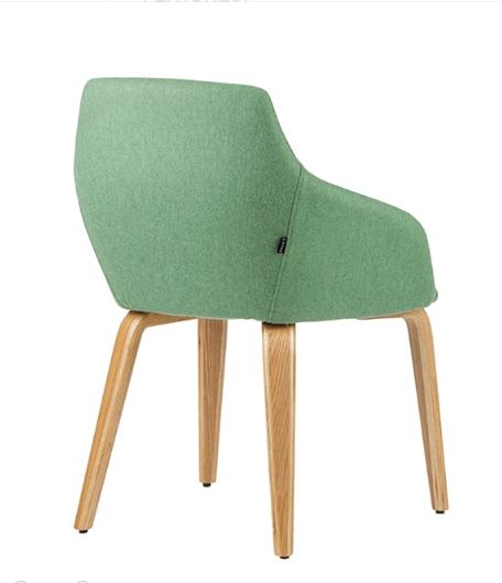 ST Gold Timber Legs Fabric Upholstered Breakout Chair- Natural