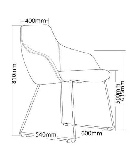 ST Gold Sled Base Fabric Upholstered Breakout Chair
