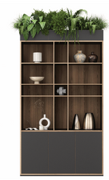 DD Grid Line 3 Door Cupboard Display Unit with Planter Box