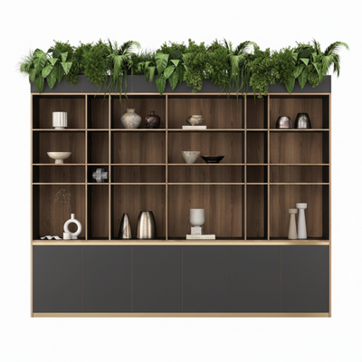 DD Grid Line Custom Made Cupboard Display Unit with Planter Box