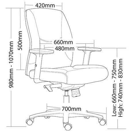 ST Hilton Medium Back PU Leather Executive Chair