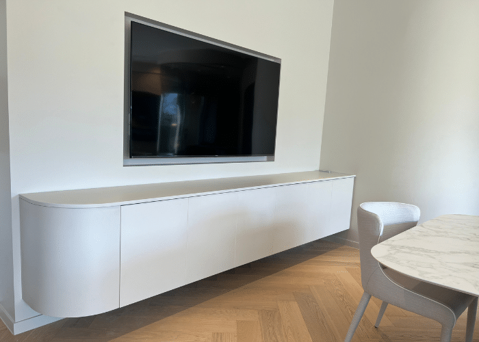 DD Half Curved Floating Wall Credenza