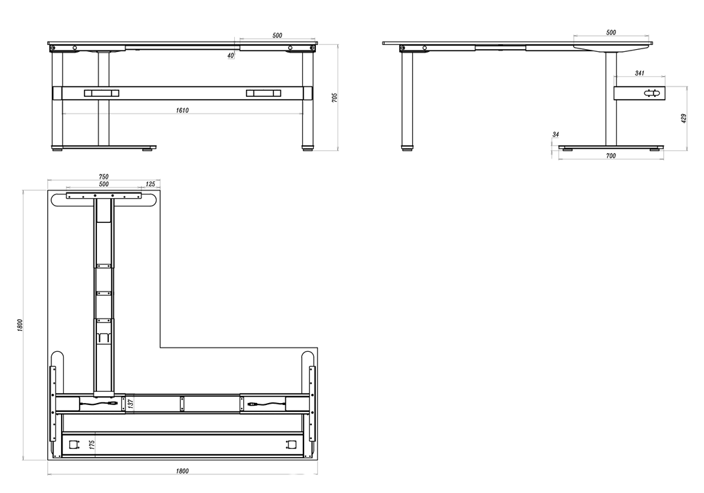 RL Halo Static Corner Workstation with Aluminium Framed Screen