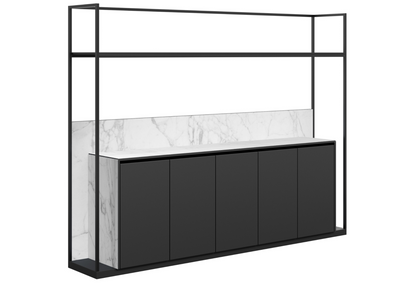 DD Hostess Welded Framed 4 Door Cupboard with Open Shelf