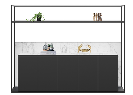 DD Hostess Welded Framed 4 Door Cupboard with Open Shelf