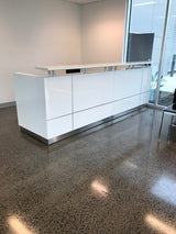 GP Hugo White Reception Counter High Gloss White Finish