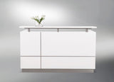 GP Hugo White Reception Counter High Gloss White Finish