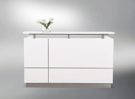 GP Hugo White Reception Counter High Gross White Finish