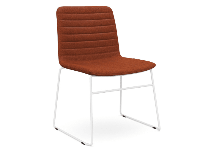 DD Nikola White Sled Base Fabric Upholstered Chair