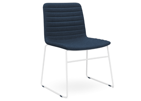 DD Nikola White Sled Base Fabric Upholstered Chair