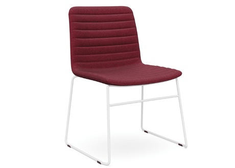 DD Nikola White Sled Base Fabric Upholstered Chair