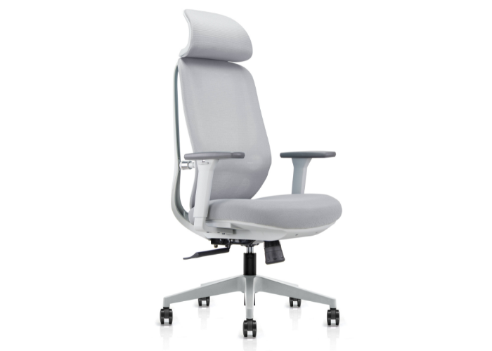 DD Nova Mesh Back Light Grey Task Chair with Headrest