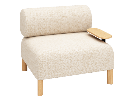 DD Cailloux Fabric Upholstered Single Seater Breakout Sofa with Side Table