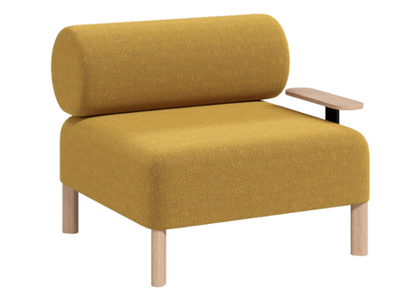 DD Cailloux Fabric Upholstered Single Seater Breakout Sofa with Side Table