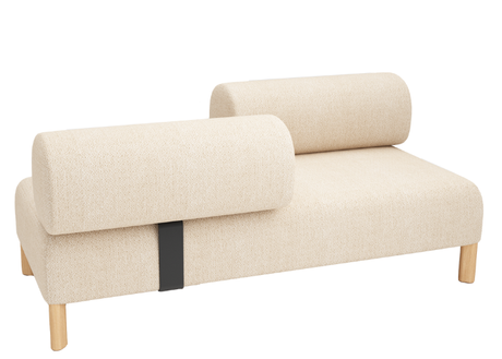 DD Cailloux 2 Seater Fabric Breakout Sofa with 2 Opposite Backrests